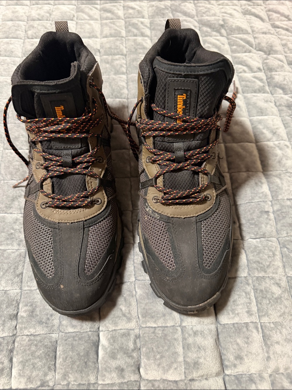 Timberland Men's Black and Brown Rugged Hiking Boots